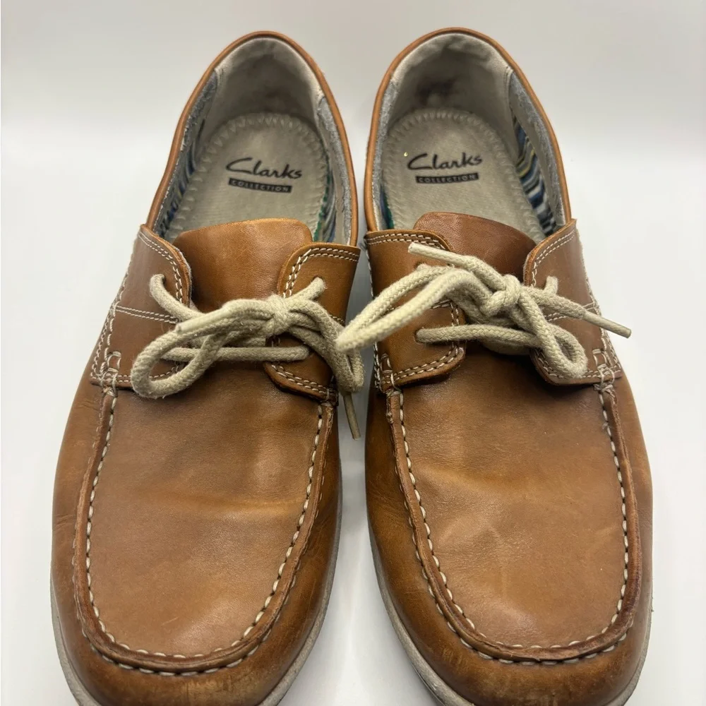 Clarks Men's Brown Leather Boat Shoes Size 8